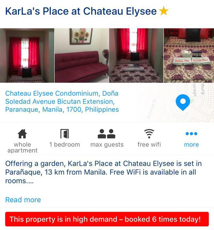 Paranaque City Karla'S Place At Chateau Elysee מראה חיצוני תמונה